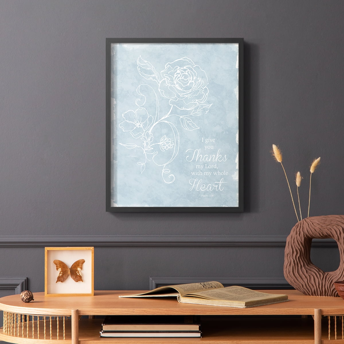 Whole Heart Framed Print in Black Solid Wood 16 x 20 Framed Print