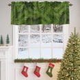 thumbnail image 4 of Green Sandpins Valances for Windows, 54 x 18in, Christmas Pine Leaf Winter Botanical Modern Rod Pocket Kitchen Valance Curtain Light Filtering Window Treatments for Living Room Bedroom, 1 Panel, 4 of 7
