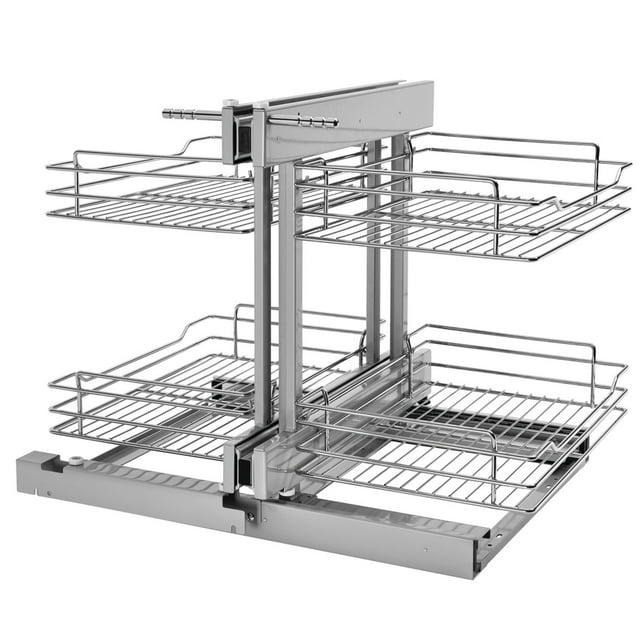 Rev-A-Shelf Chrome 2-Tier w/ Soft-Close-15" Blind Cabinet Opening, 5PSP-15SC-CR