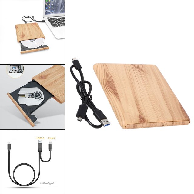 Unidad de DVD externa USB 3.0 type-c CD DVD Drive Burner CD/DVD Writer Lector portátil para PC portátil de escritorio portátil de Hugo Unidad de DVD externa