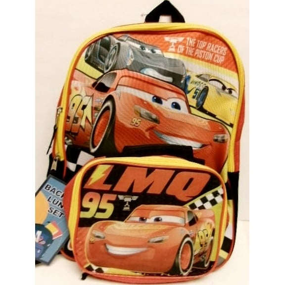 Cars Lightning McQueen Large Backpack with Lunch Kit 16"