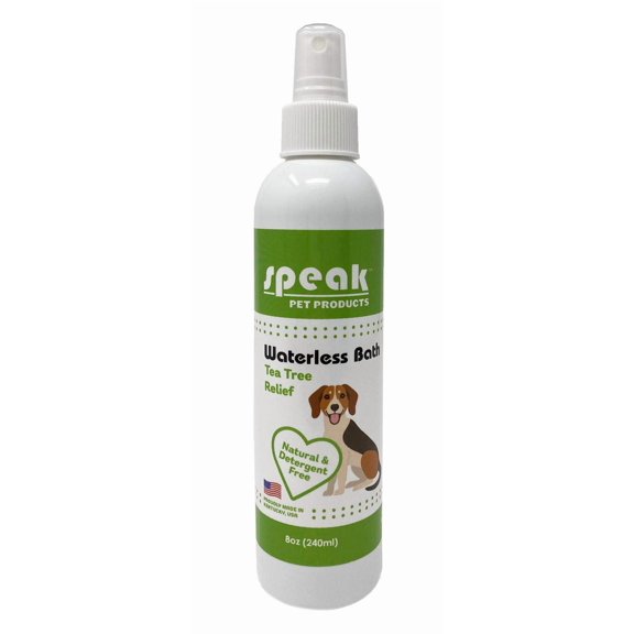 Speak Pet Products Natural Waterless Bath Spray, for Dogs, Tea Tree Relief, 8oz