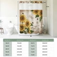 thumbnail image 5 of Sunflowers No Hook Shower Curtain with Snap in Liner, Vintage Yellow Floral Farm Butterfly Double-Layer Waterproof Shower Curtains for Bathroom Hotel Bathtub, Mesh Top & Stall 36"x78", 5 of 9