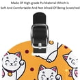 thumbnail image 4 of Square 2Pack PU Leather Lucky Cats Fish Cruise Luggage Tag with Privacy Cover and Name ID Tag for Travel Handbags Backpacks Luggage Tags, 4 of 6