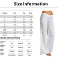 thumbnail image 6 of Women's Low Waist Wide Leg Linen Flare Pants Casual Drawstring Loose Plus Size Lounge Trousers with Pockets, 6 of 6
