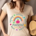 thumbnail image 4 of Maestra Rainbow Pencil T-Shirt, Spanish Teacher Gift Shirt, Navy, Size S, 4 of 6