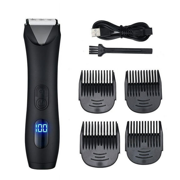 Tkrady Body Hair Trimmer for Men Women, Precise Trimming Waterproof Design Adjustable Settings Electric Groin & Body Trimmer Razor