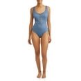 thumbnail image 2 of Time and Tru Women's Textured Lace Up One-piece Swimsuit, 2 of 4