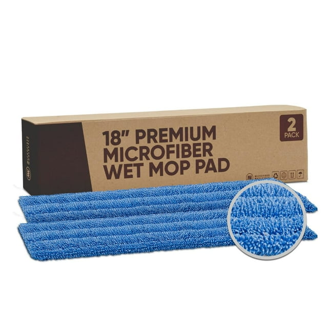 Microfiber Wholesale™ Tampons de Vadrouille en Microfibre 36 Pouces - Lavables en Machine, Réutilisables, Recharges & Têtes de Vadrouille de Remplacement Compatibles avec Tout Système de Vadrouille Plate en Microfibre (Lot de 18)