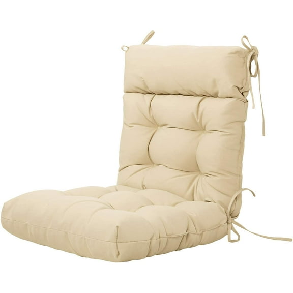 ARTPLAN Outdoor Cushions of Adirondack Chair with High Back Wicker Tufted Pillow for Outdoor Furniture Set of 1, 44"X21"X4", Beige