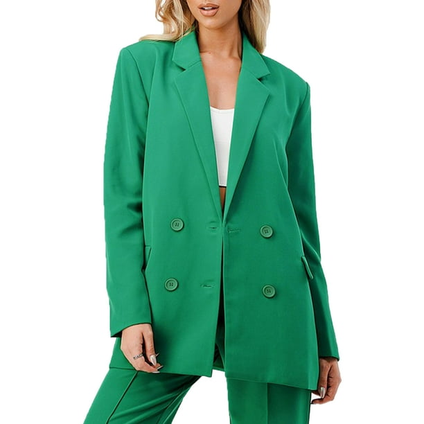 Blazer oversize cruzado color Verde fuerte AMAD Casual para mujer talla M