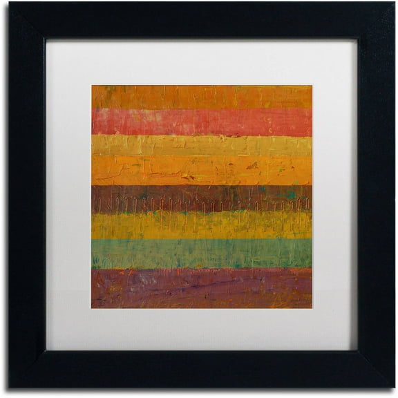 Trademark Fine Art "Orange Line" Canvas Art by Michelle Calkins, White Matte, Black Frame