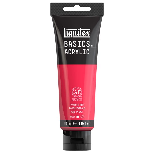 Liquitex BASICS Acrylic Color, 4 oz. Tube, Pyrrole Red