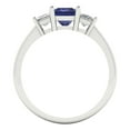 thumbnail image 4 of Three-Stone Engagement Ring for Women - 1.11ct Simulated Tanzanite in 14K White Gold Promise Ring, 4 of 6