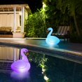 thumbnail image 3 of SHIJIU-Swan Solar Floating Lights, Floating Pool Lights with Remote Control, 16 RGBW Colors Auto On/Off, Waterproof Outdoor Led Pool Lights for Paio Garden Pool Decorations, 1 Pack, 3 of 4