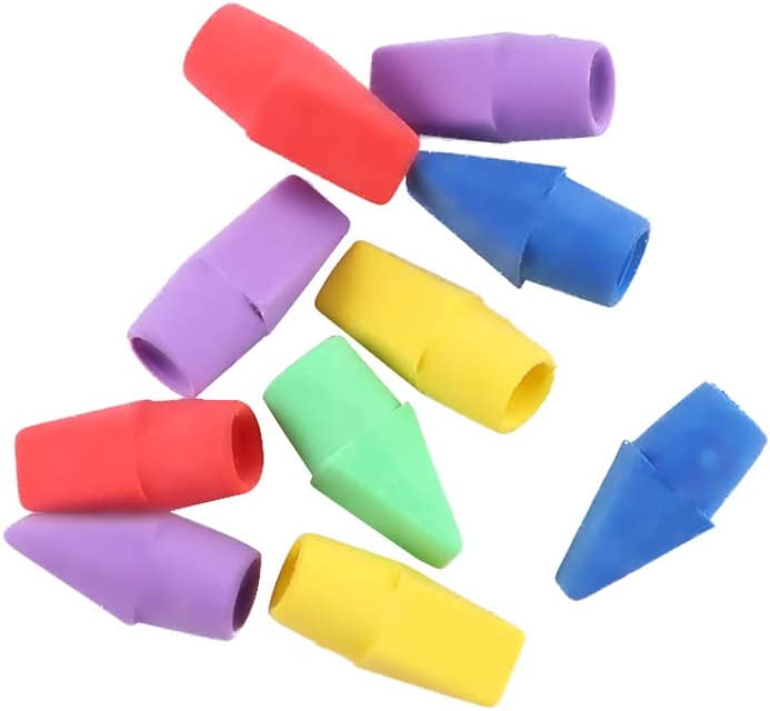 Eraser Caps Stationery Pencil Erasers Assorted Colors Painting