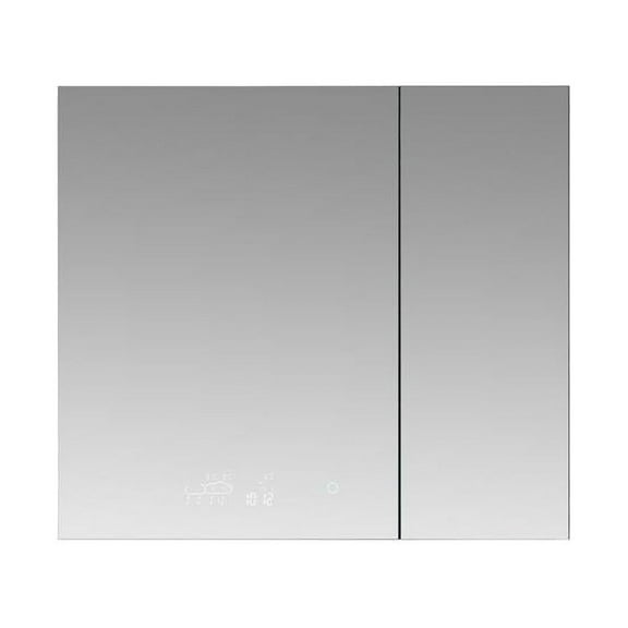 Lexora LS3636LEDMC 36 x 36 in. Savera LED Medicine Cabinet with Defogger, Black