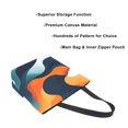 thumbnail image 3 of FORMRS Womens Canvas Tote Bag with Zipper Inner Pocket Shoulder Handbag, Green Abstract Wavy, 3 of 7