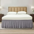 thumbnail image 2 of Deago Wrap Around Bed Skirt Three Fabric Sides Elastic Dust Ruffled 16 Inch Tailored Drop,Easy to Install Fade Resistant-Gray, Queen, 2 of 6
