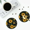 thumbnail image 5 of Balery 4 Pcs Sunflowers3leather Coasters Set, Drink Table Cup Coasters For Living Room Kitchen Coffee Decor, 5 of 9