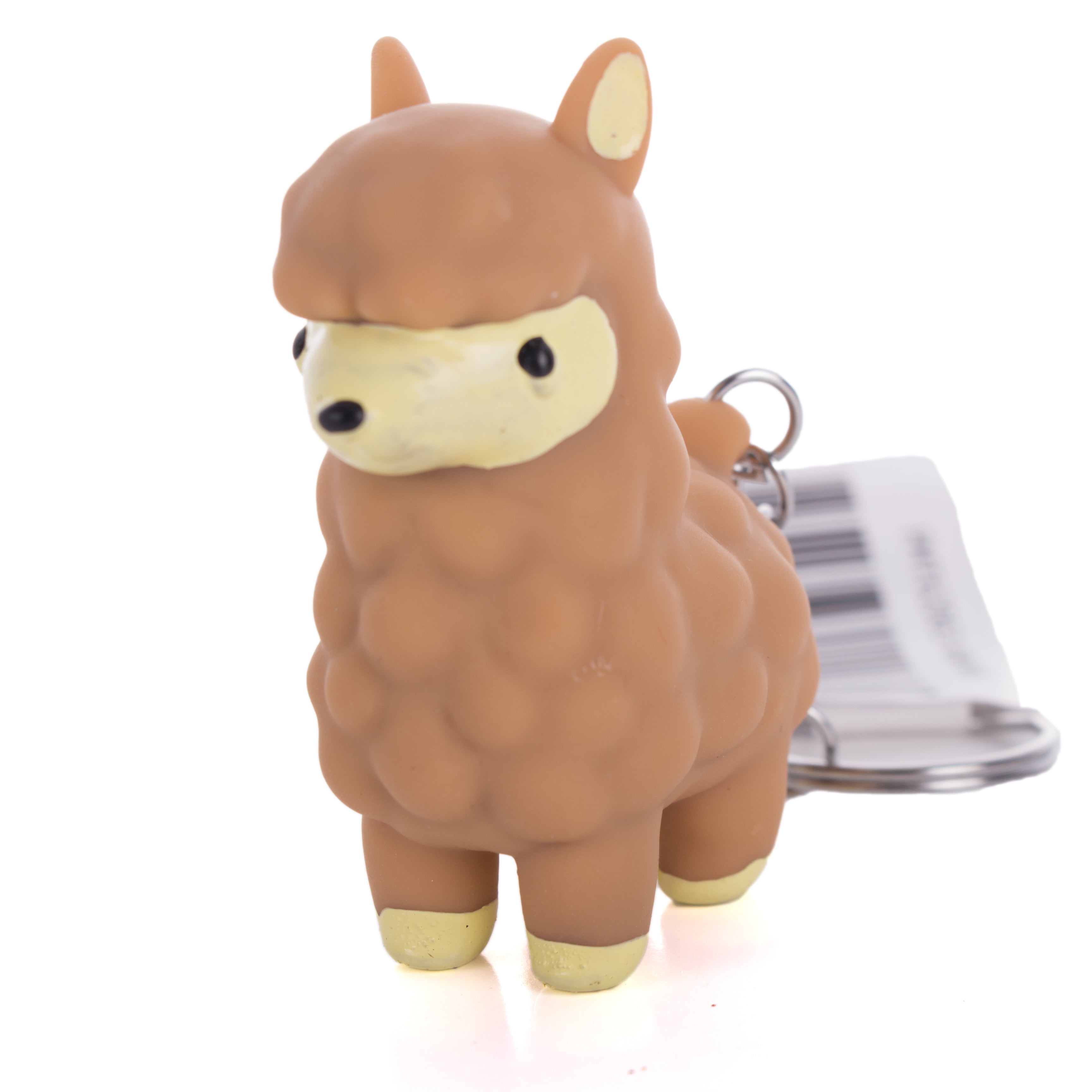 Squeeze N' Poop Glitter Pooping Llama Keychain 2" Novelty Toy, Brown Beige