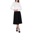 thumbnail image 2 of INSPIRE CHIC Women's Pullover Sweater Boat Neck Long Sleeve Split Hem Casual Ribbed Knit Top L White, 2 of 5