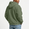 thumbnail image 3 of Resicozy Mens Zip Up Hoodies Long Sleeve Solid Color Hooded Sweatshirts Casual Fall Winter Track Jackets Army Green 2XL, 3 of 7