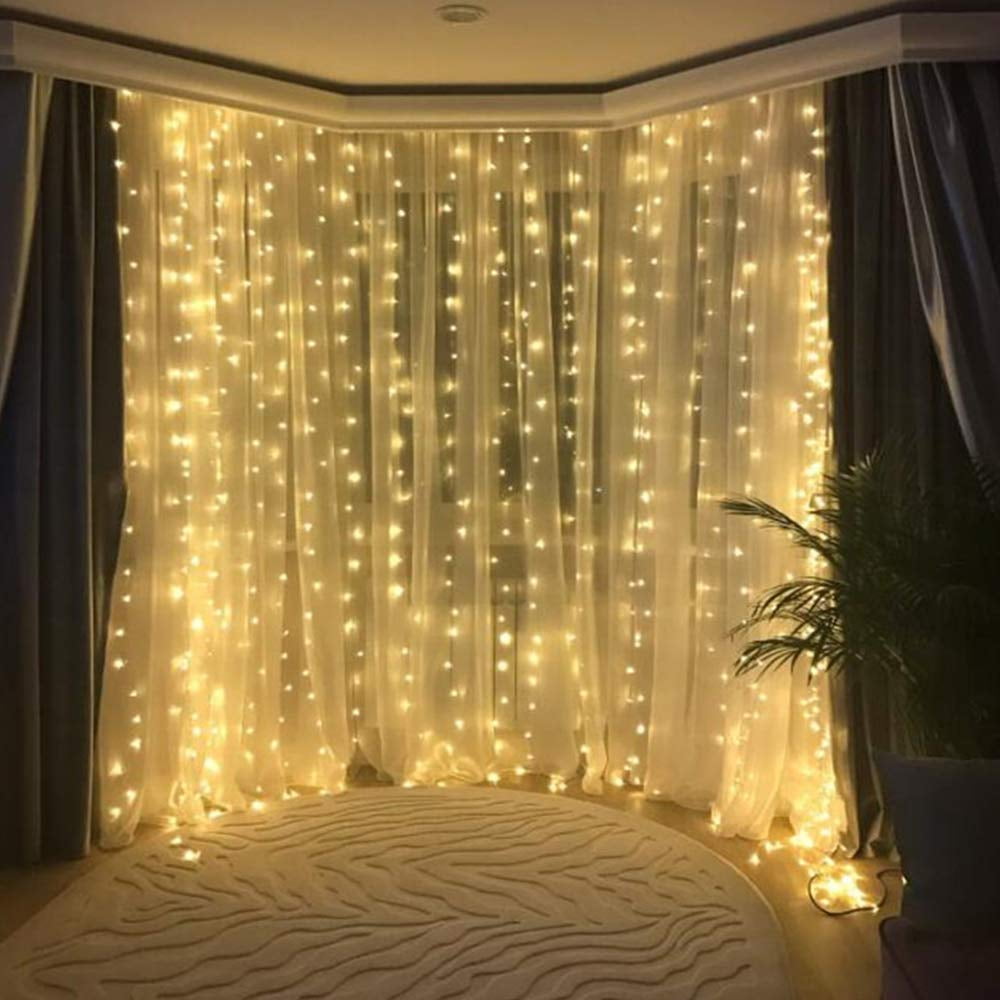 3M 128 LED Snowflake Dropping String Fairy Curtain Lights Window Xmas Showcase 