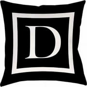 IDG Classic Block Monogram Decorative Pillow - Black