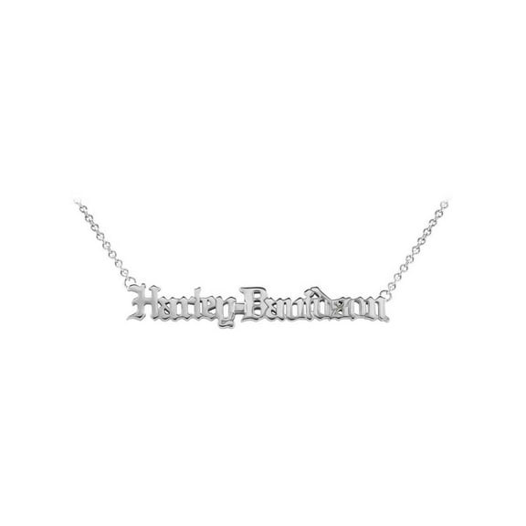 Harley-Davidson Women's H-D Old English Script Chain Necklace, Silver HDN0422, Harley Davidson