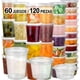 thumbnail image 1 of Juego de 60 Contenedores para Alimentos y Preparación de Comidas (Meal Prep), Toppers de Plástico Reutilizables, 3 Tamaños (32/16/8 oz), Aptos para Microondas y Congelador, Sin BPA, 1 of 8