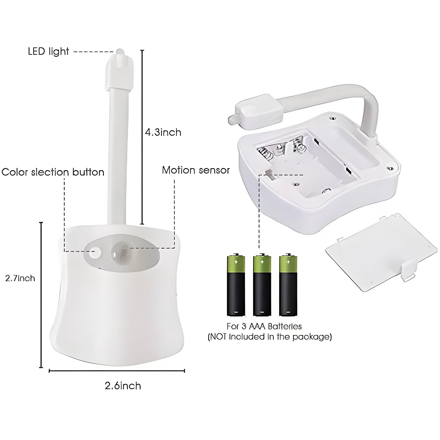 jQMUHLC 2 Pcs Toilet Night Lights with Motion Sensor,16 Color Changing LED Inside Toilet Light,Bathroom Decor & Gift for Kids Men