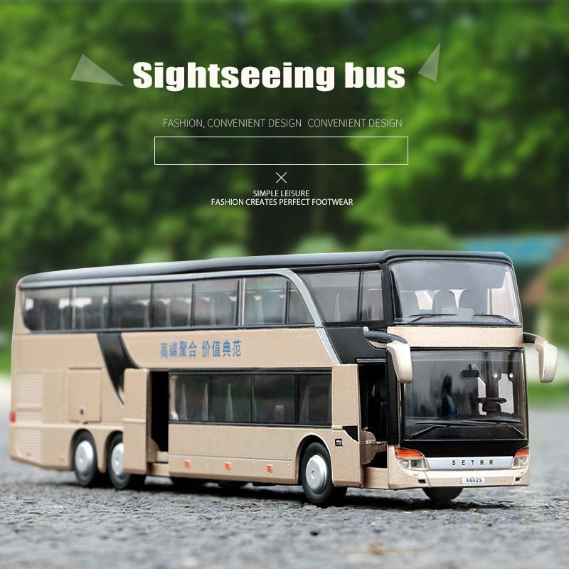 Details about   1:32 Alloy Bus Pull Back Model Night View Collectible Die Cast Double Toy Gift 