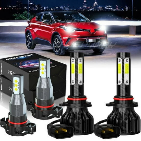 4X White 9012 LED Headlight   5202 Fog Light Bulbs Plug and play