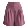 thumbnail image 5 of PiGOGI Women's Loose High Waist Wide Leg Shorts with Pocket Solid Color Casual Summer Lightweight Pants Purple XL, 5 of 6