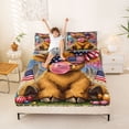 thumbnail image 3 of Manfei Cute Highland Cow Queen Sheets, Patriotic US Flag Queen Sheet Sets, Red White Blue, Navy Reversible 4 Pieces (1 Flat Sheet, 1 Fitted Sheet and 2 Pillowcases), 3 of 6