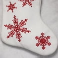 thumbnail image 3 of 18" Red and White "Merry Christmas" Snowflake Embroidered Christmas Stocking, 3 of 4
