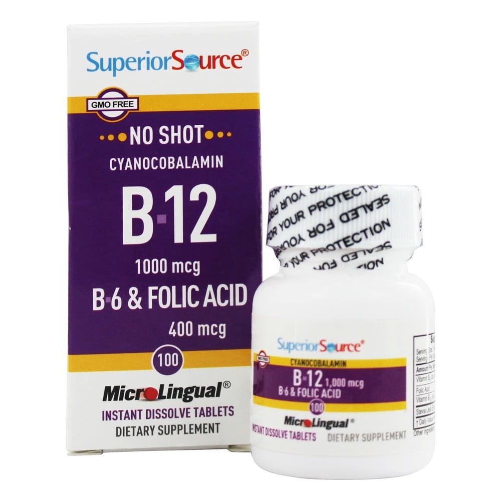 Superior Source No Shot B12 Cyanocobalamin 1000 mcg. 100 Quick