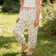 thumbnail image 2 of Asxite Toddler Girls Plaid Lace Detail Loose Breathable Casual Pants Elastic Waist Summer 5-15 Y, 2 of 7