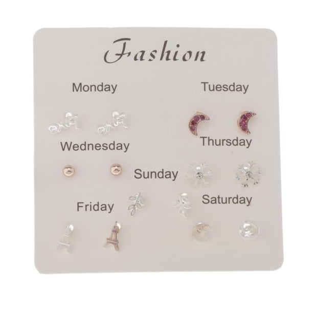 7 Pares de Aretes Colgantes de Pendientes Set Y Multiformes Estilo03