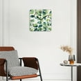 thumbnail image 2 of Square Wall Clock,Pattern Of Leaves And Vines Green With Blue Stripes,Silent Non-Ticking Wall Clock Decor for Home Office Kitchen Living Room Bedroom(14inch), 2 of 4