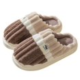 thumbnail image 5 of Brown 42-43 on Open Couples Wide Slippers for Menry Men Keep Plush indoor Slippers for Men Warm Winter Slippers Toe Washable Slippers for Men Flat Home Shoes Men's Me, 5 of 5