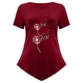 thumbnail image 5 of Summer New Cool Independence Day Impreso Mangas cortas sueltas Tallas grandes Ropa de mujer Pompotops hfajkhk133167, 5 of 5