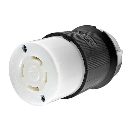Hubbell Wiring Device-Kellems LckCon Strt;30 A;Blk; White Nyl L15-30R HBL2723
