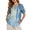 Dragonfly Lavender, variant on Plum Blossom Sunset Mountain Temple Print Summer Linen-Look Shirts for Women Button Down Round Neck Short Sleeve T-Shirt Blouse Casual Loose Tunic Tops for Beach Travel, 2XL