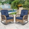 thumbnail image 7 of Socialcomfy Rattan Outdoor UV-Resistant Rocking Chair, Navy Blue (Set of 2), 7 of 7