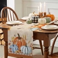 thumbnail image 3 of Burlap Table Runner 36 Inches Long,Thanksgiving Pumpkin Fall Eucalyptus Leaves Non-Slip Kitchen Table Runners for Dining Room Everyday Use Party Table Decorations Maple Leaf Sunflowers Boho, 3 of 9