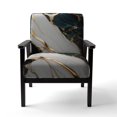 thumbnail image 4 of Designart "Gilded Green and Gold Geode Marble II" Green Marble Upholstered Accent Chair - Modern Arm Chair For Living Room, 4 of 5