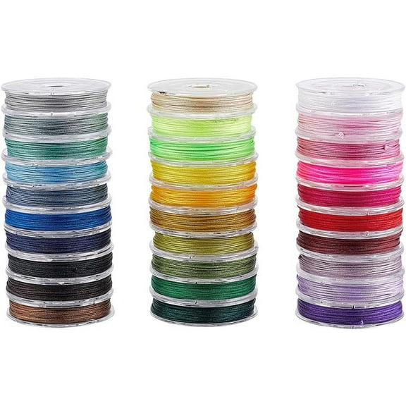 0.8mm Nylon Thread - 150 Yards 20 Colors - Beading String