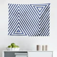thumbnail image 1 of Navy Blue Tapestry, Cool Pattern with Geometrical Triangle Shapes in Striped Designed Image, Fabric Wall Hanging Decor for Bedroom Living Room Dorm, 2 Sizes, Dark Blue and White, by Ambesonne, 1 of 1